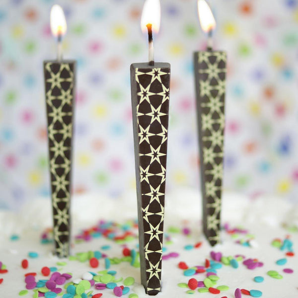 Edible Chocolate Birthday Candles Dark Stars