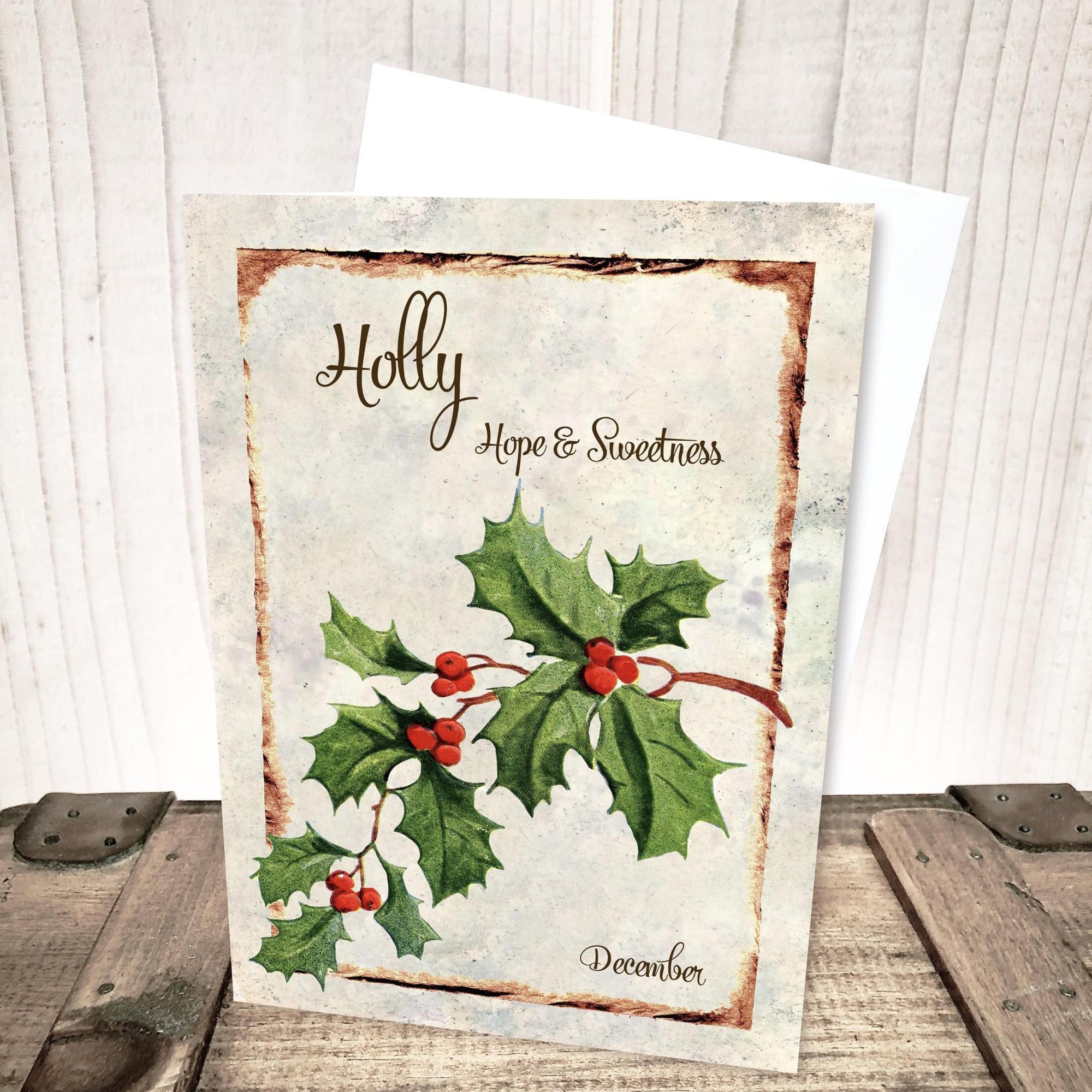 December Holly Flower Card by Yesterday's Best