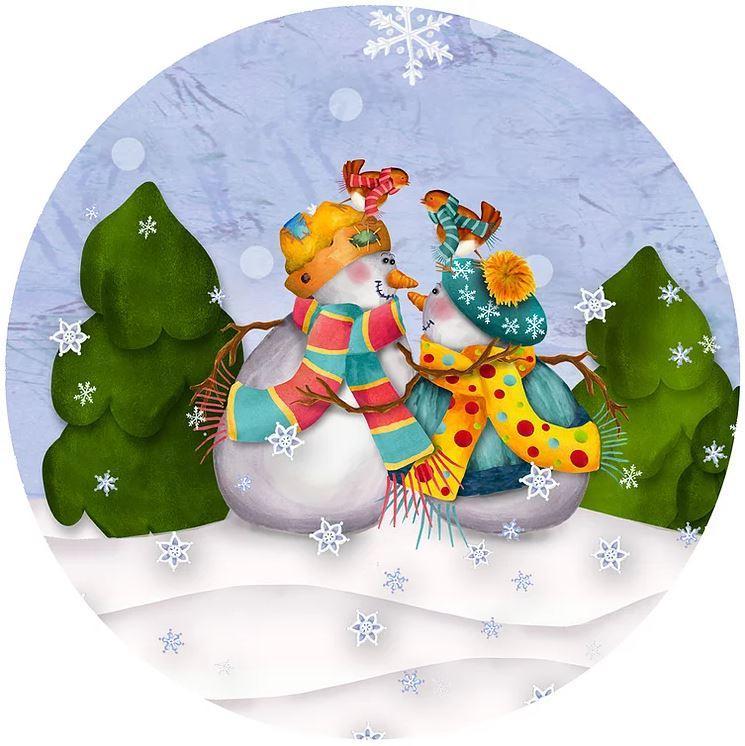 Decorative Silicone Jar Opener Snowman Couple