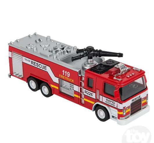 Diecast  Pull Back Light & Sound Fire Engine