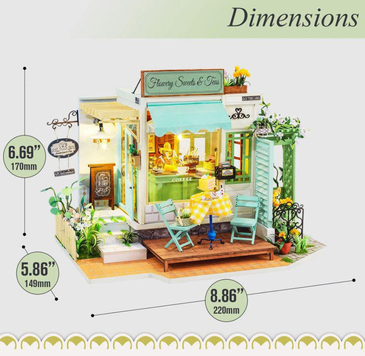 DIY Dollhouse Miniature Kit | Flowery Sweets & Teas