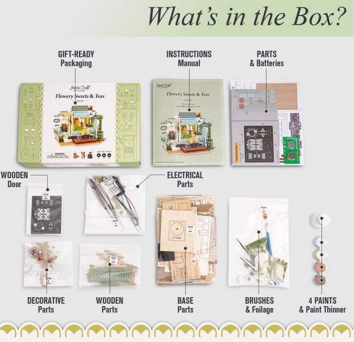 DIY Dollhouse Miniature Kit | Flowery Sweets & Teas
