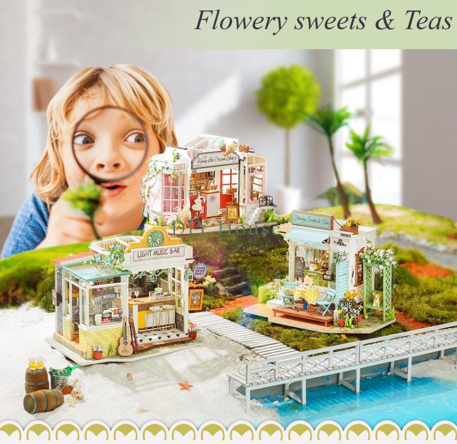 DIY Dollhouse Miniature Kit | Flowery Sweets & Teas