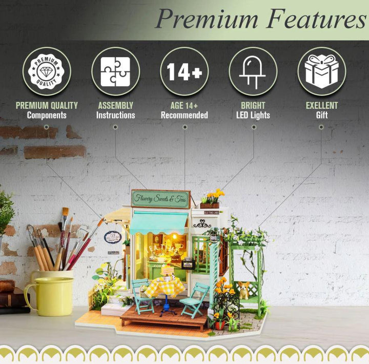 DIY Dollhouse Miniature Kit | Flowery Sweets & Teas