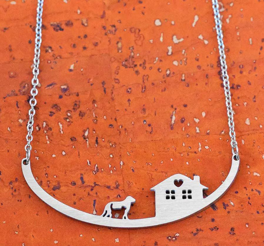 Dog with Cat Necklace