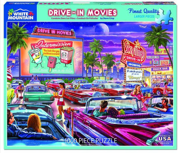 Drive-In-Movies 1000 Piece Jigsaw Puzzle by White Mountain Puzzle