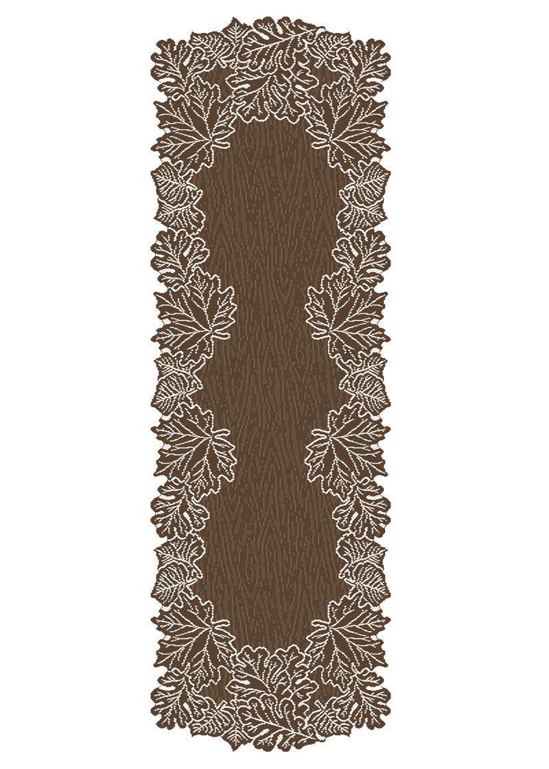 Heritage Lace Fall Leaves Table Runner | Large Dark Paprika