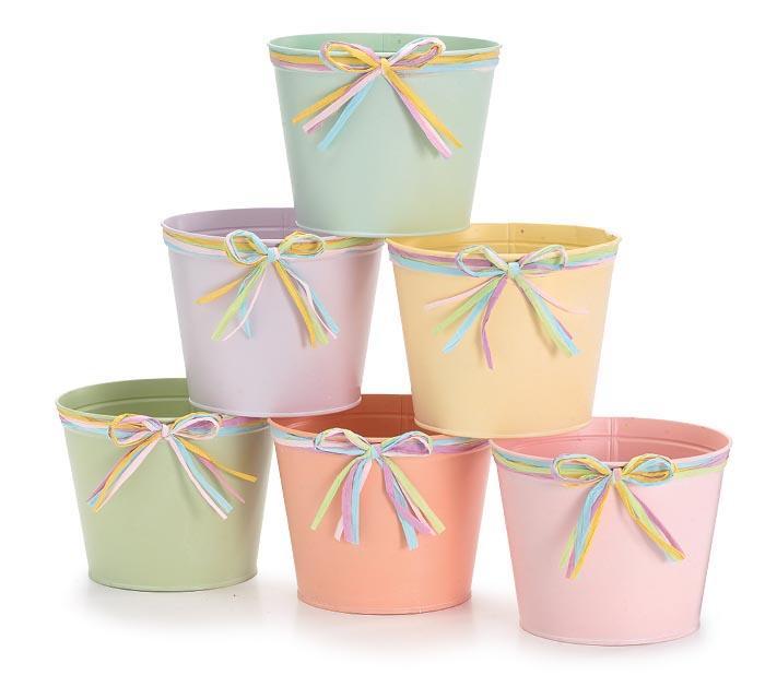 Easter Basket | Large Spring Flower Pot with Bow