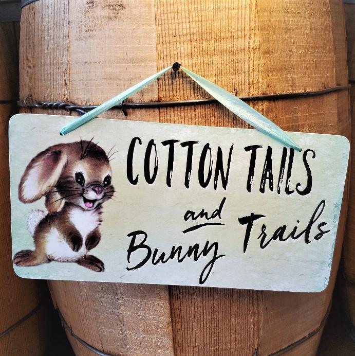 Easter Cotton Tails Decoration Sign by Yesterday's Best