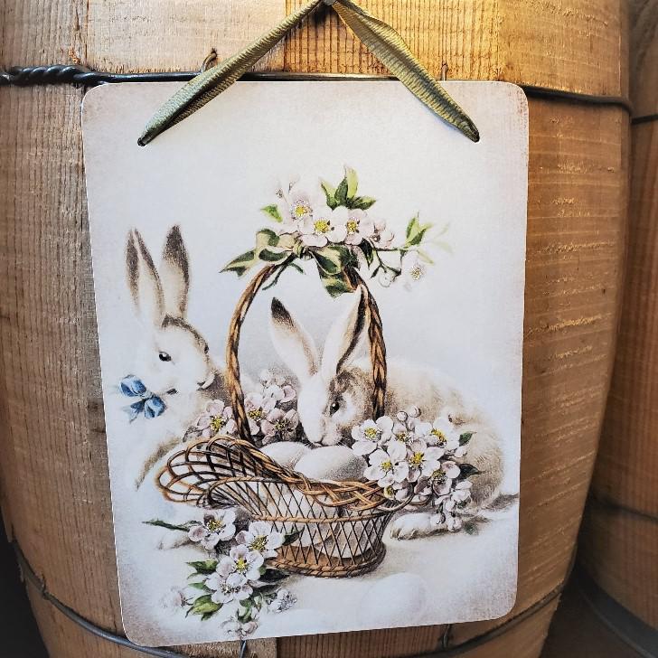 Easter Vintage Bunnies Decoration Sign by Yesterday's Best
