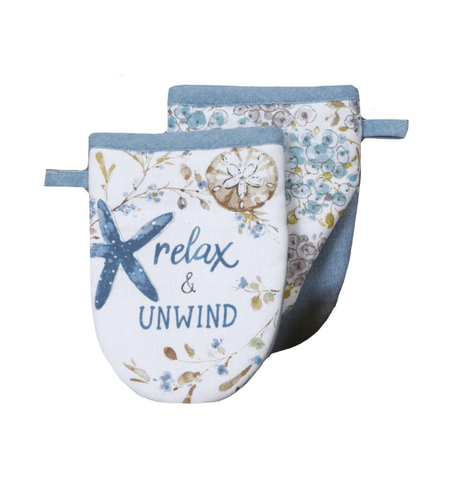 Embroidered Grabber Mitt | Blue Escape