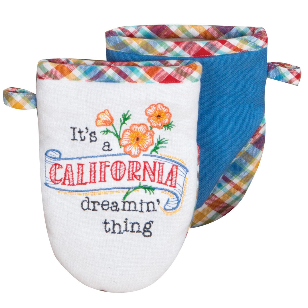 Embroidered Grabber Mitt "California Dreamin"
