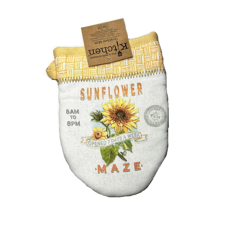 Embroidered Grabber Mitt | Sunflower Maze