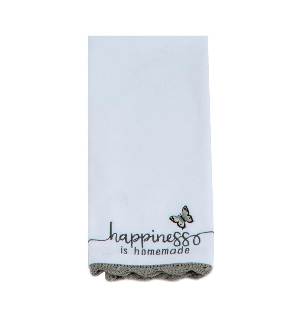 Embroidered Napkin "Happiness is Homemade"