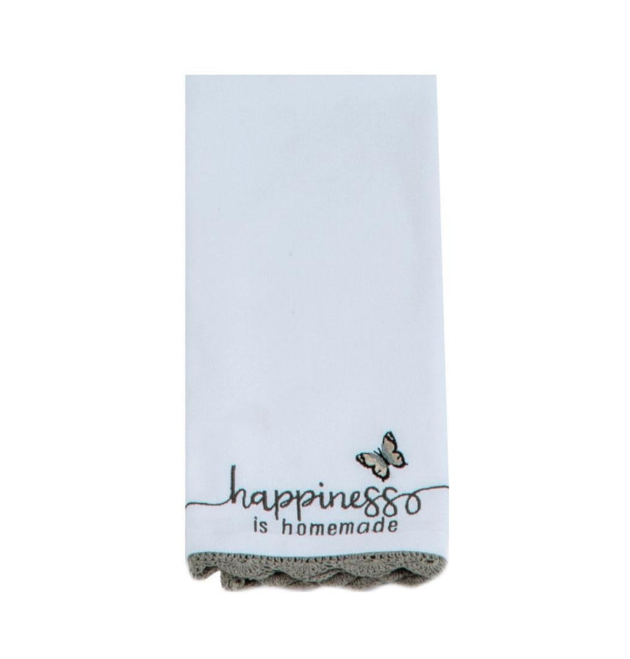 Embroidered Napkin "Happiness is Homemade"