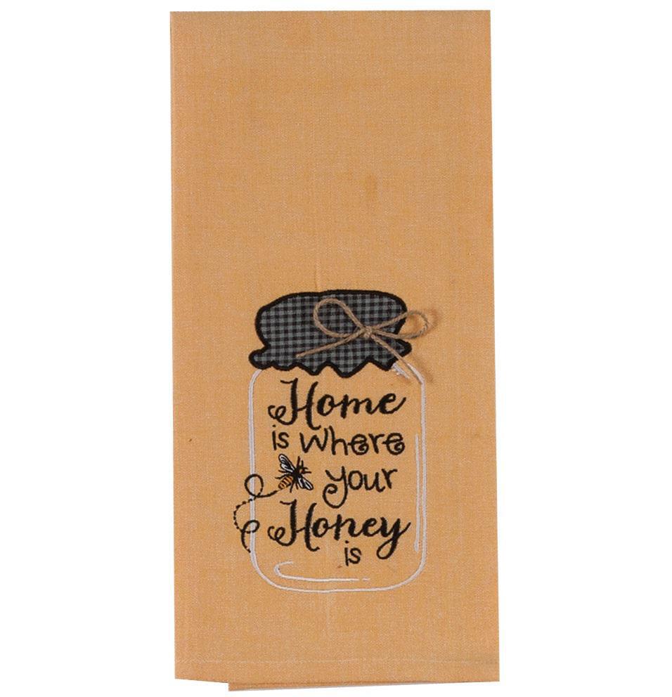 Embroidered Tea Towel |Home is Where Your Honey is