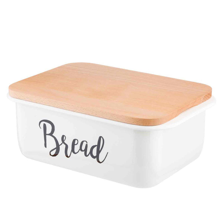 Enamelware Bread Box with Lid