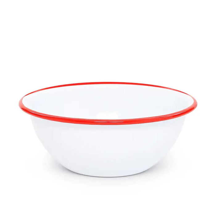 Enamelware Splatter Cereal Bowl | Red Rim