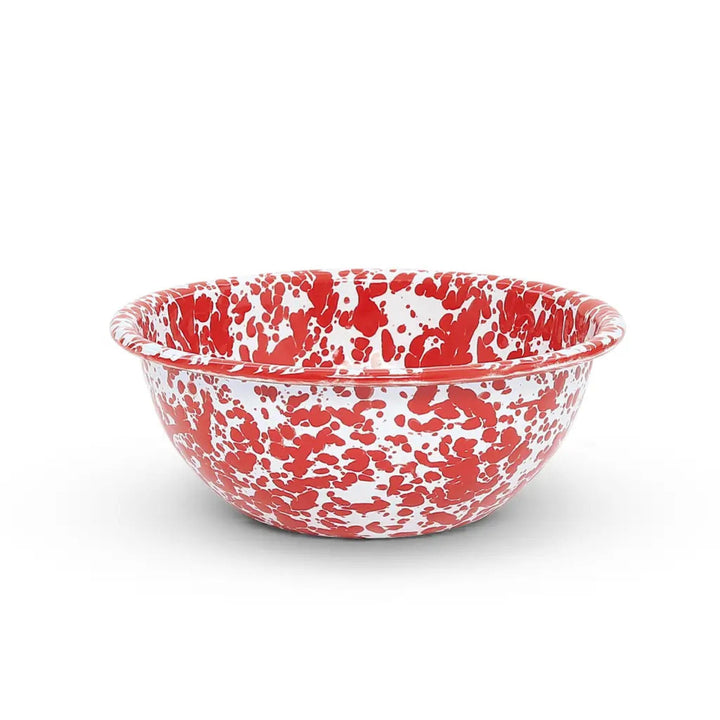 Enamelware Splatter Cereal Bowl | Red & White