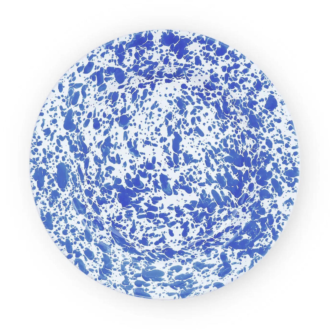 Enamelware Splatter Dinner Plate | Blue & White