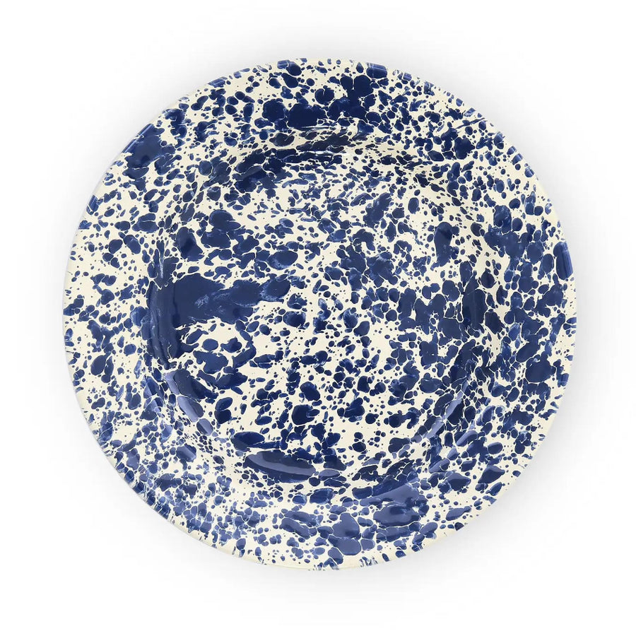 Enamelware Splatter Dinner Plate | Navy & Cream