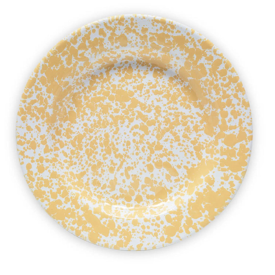 Enamelware Splatter Dinner Plate | Yellow & White