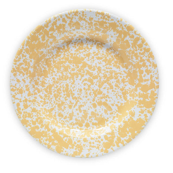 Enamelware Splatter Dinner Plate | Yellow & White