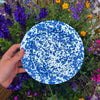 Enamelware Splatter Flat Salad Plate | Blue & White