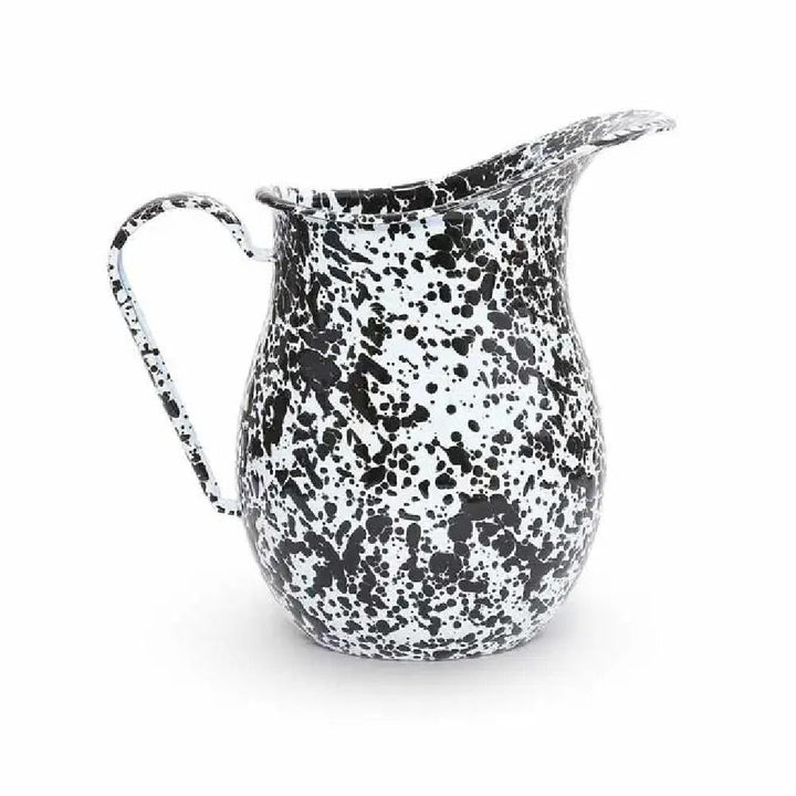 Enamelware Splatter Large Pitcher | Black & White