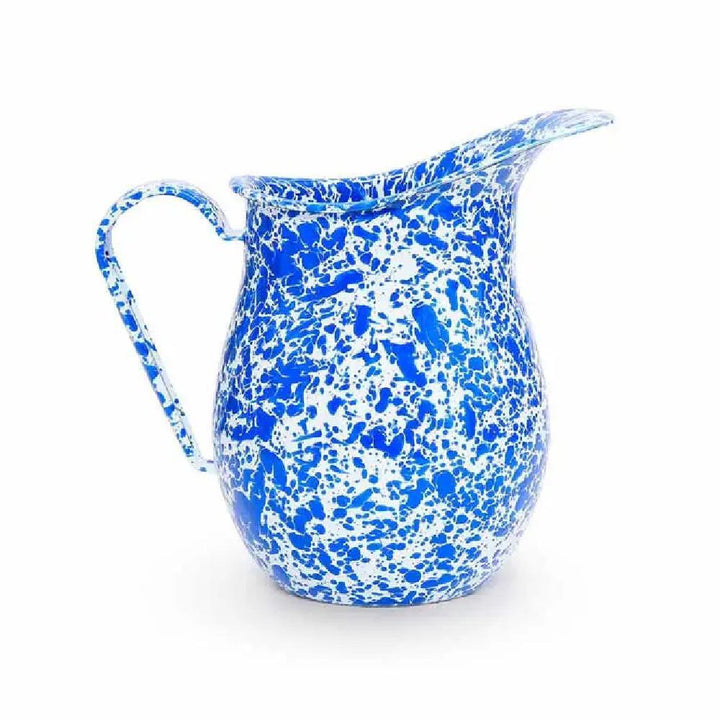 Enamelware Splatter Large Pitcher | Blue & White