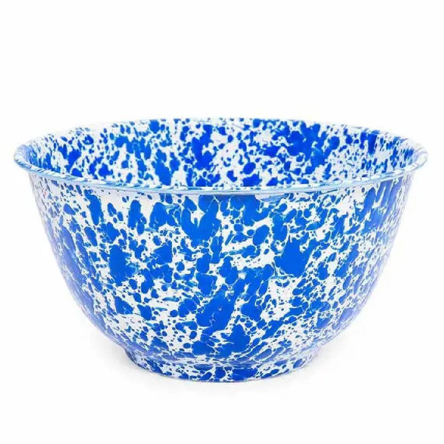 Enamelware Splatter Large Salad Bowl | Blue & White