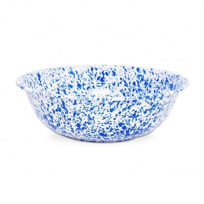 Enamelware Splatter Medium Basin | Blue & White