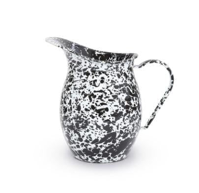 Enamelware Splatter Small Pitcher | Black & White