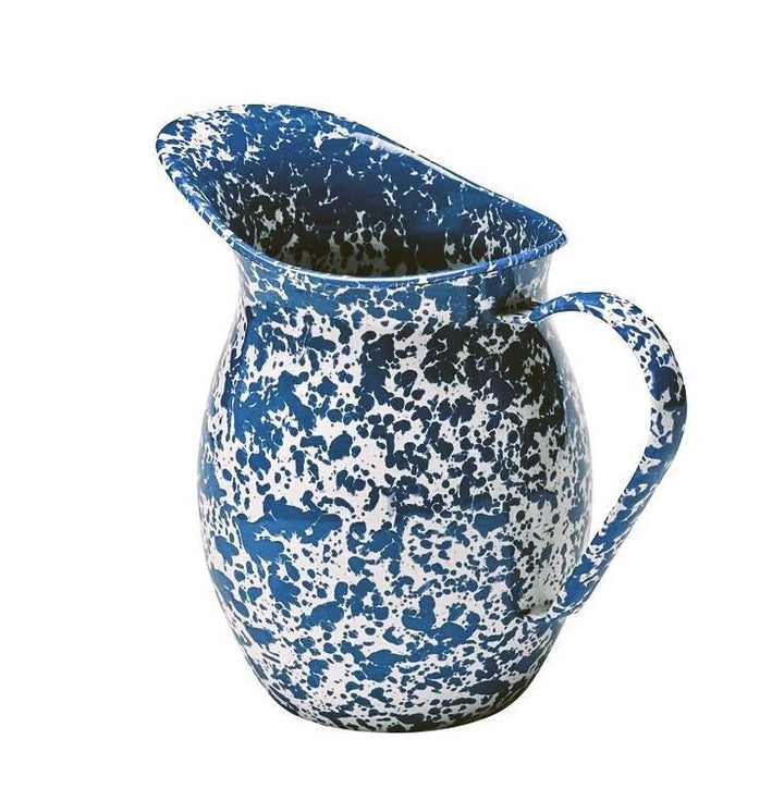 Enamelware Splatter Small Pitcher | Navy & Cream