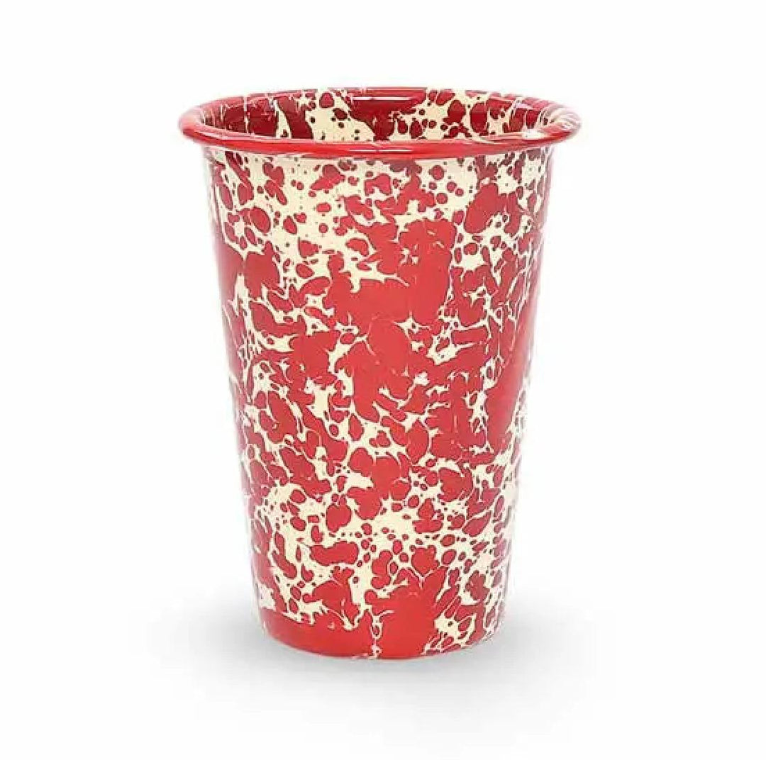 Enamelware Splatter Tumbler | Burgundy & Cream