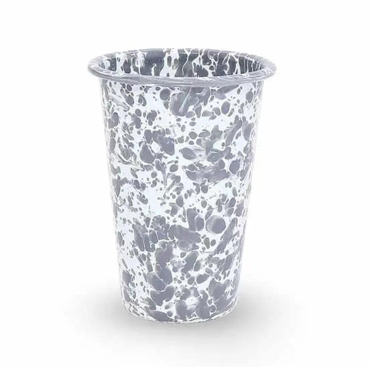 Enamelware Splatter Tumbler | Grey & White