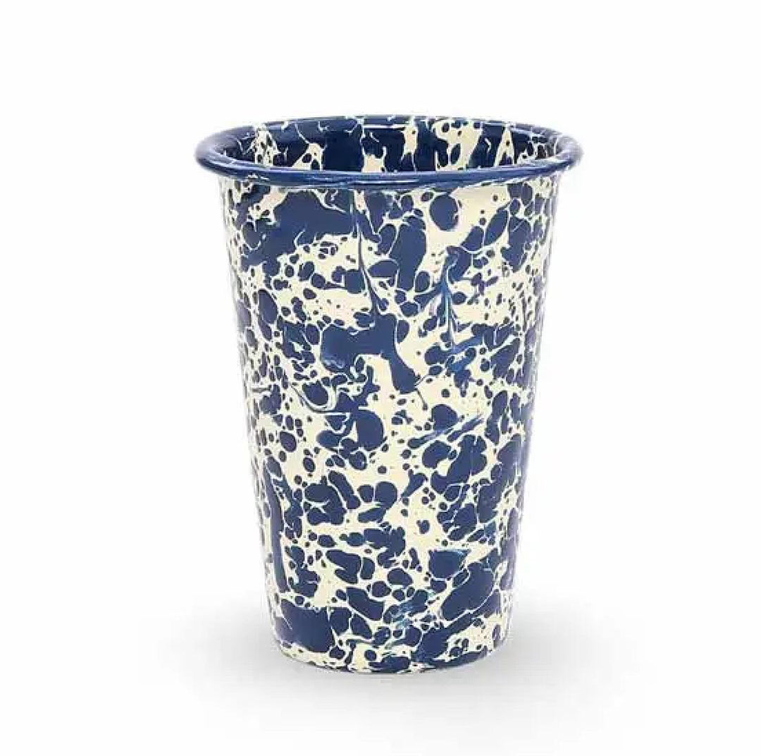 Enamelware Splatter Tumbler | Navy & Cream