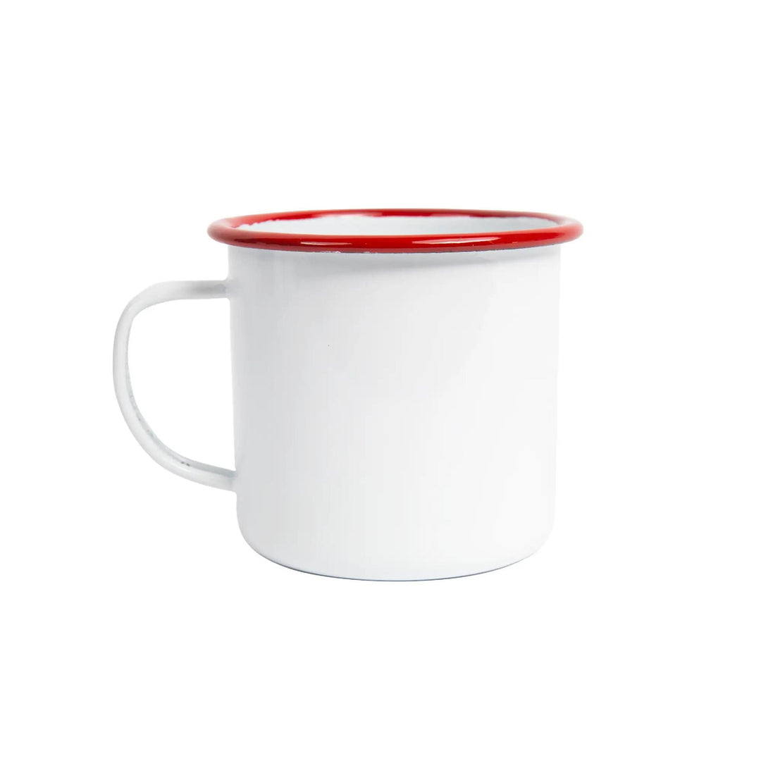 Enamelware Vintage Style Mug | Red Rim