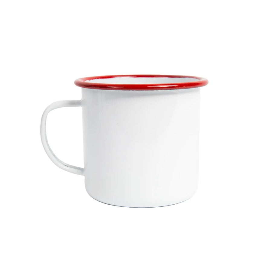 Enamelware Vintage Style Mug | Red Rim