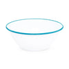 Enamelware Vintage Style Small Serving Bowl | Turquoise Rim