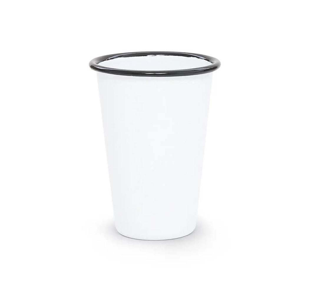 Enamelware Vintage Style Tumbler | Black Rim