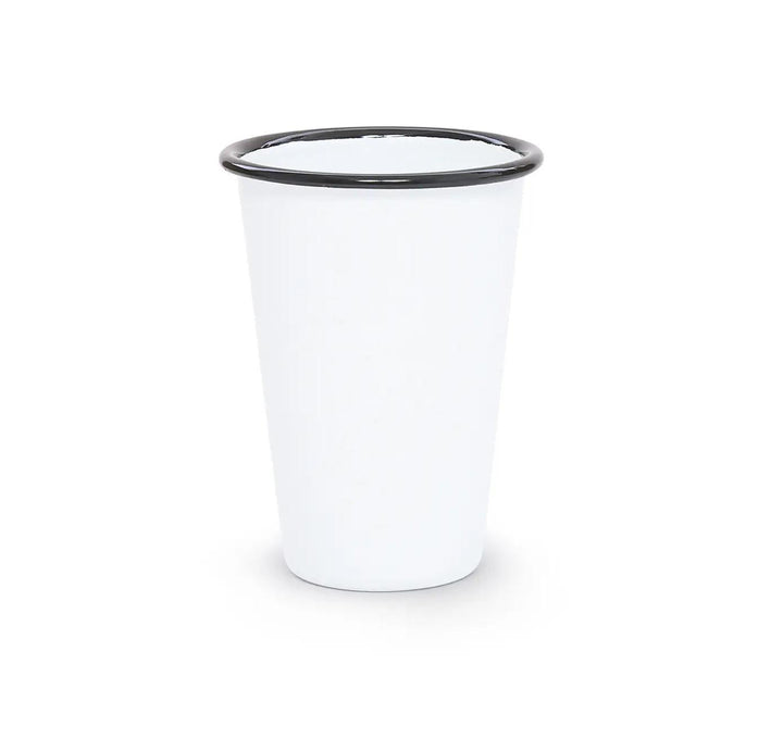 Enamelware Vintage Style Tumbler | Black Rim