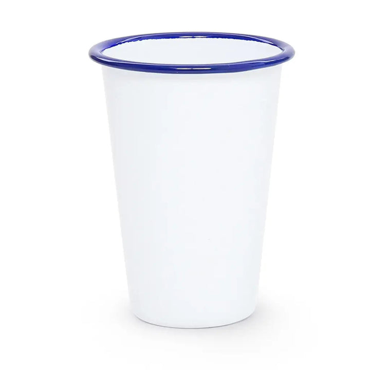 Enamelware Vintage Style Tumbler | Blue Rim
