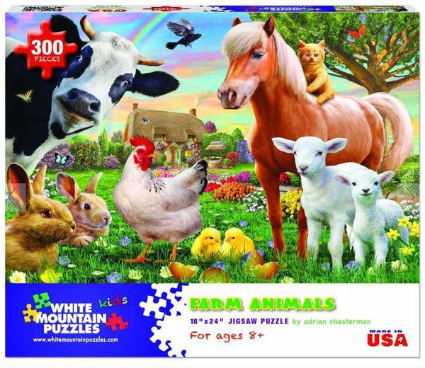 Farm Animals 300 Piece Jigsaw Puzzle by White Mountain Puzzle
