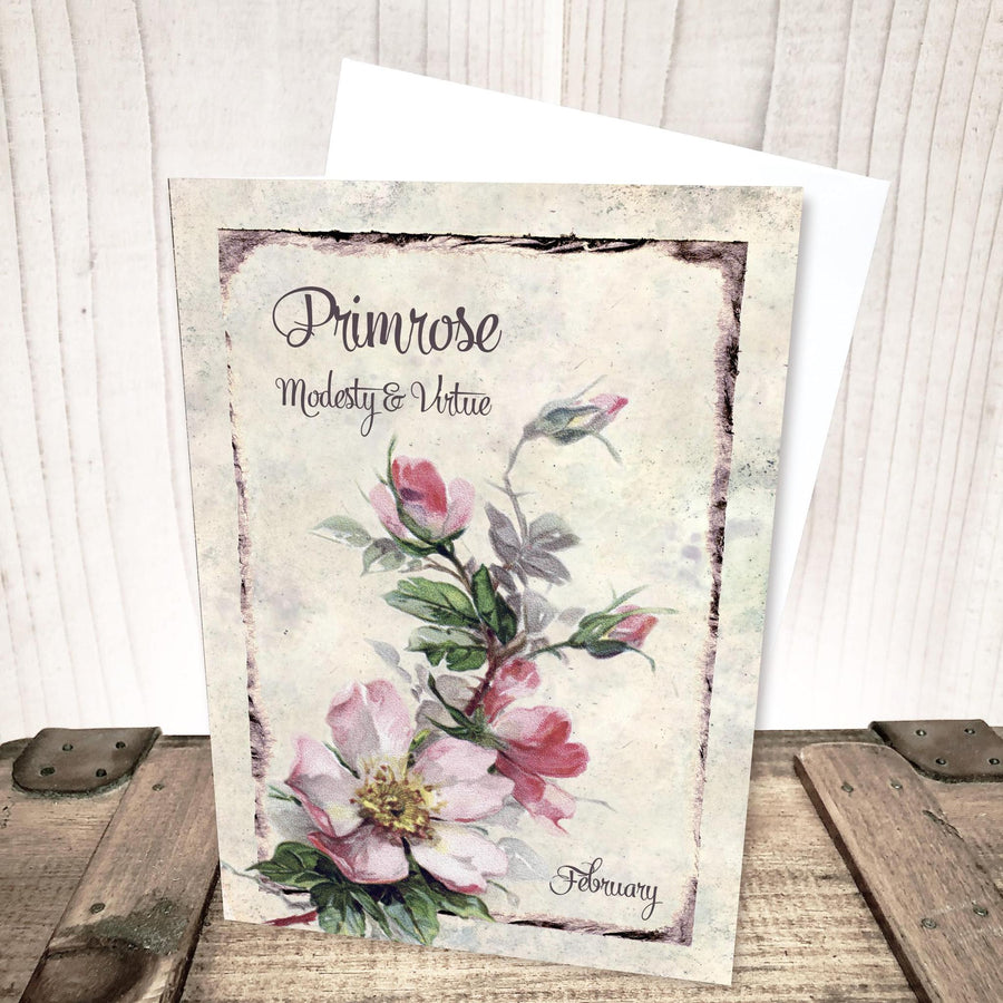 February Primrose Flower Card by Yesterday's Best