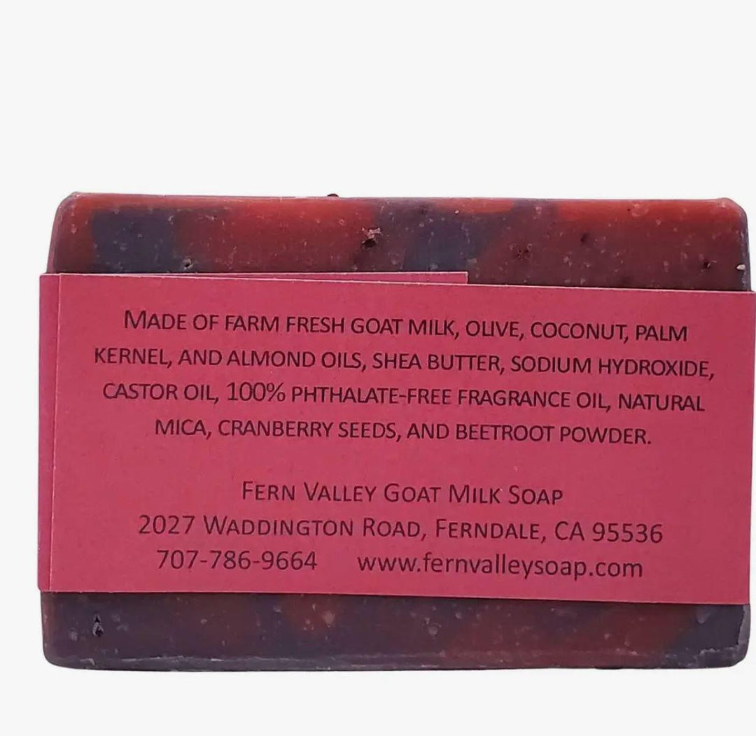 Fern Valley  Goat Milk Soap | Exfoliating Cranberry-Seed Scrub | Divine - Musky Floral Scent