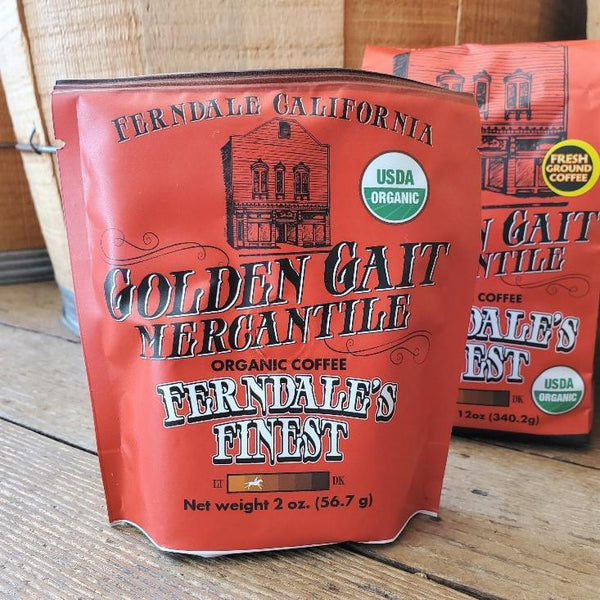 Golden Gait Mercantile Organic Coffee Samples 2 oz Ferndale's Finest 2 oz. Ground