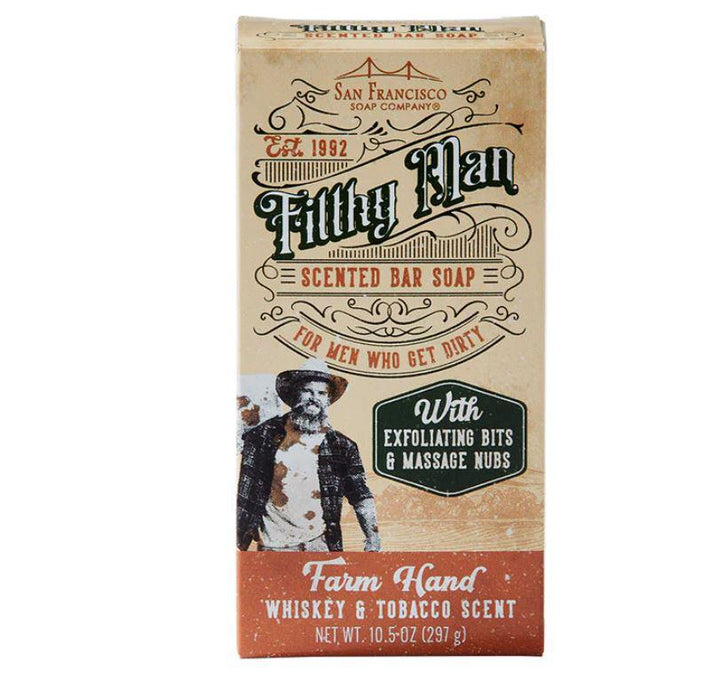 Filthy Man Scented Bar Soap - FARM HAND Whiskey & Tobacco