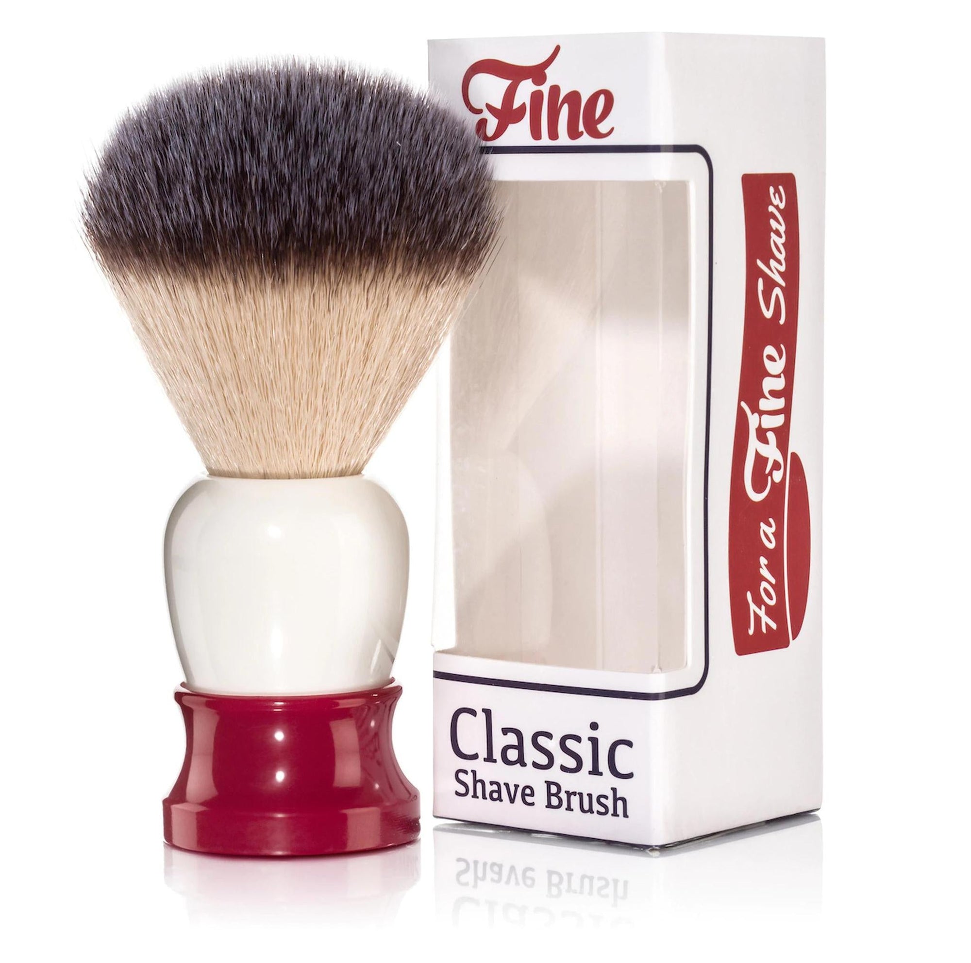 Fine Classic Shave Brush | Red & White