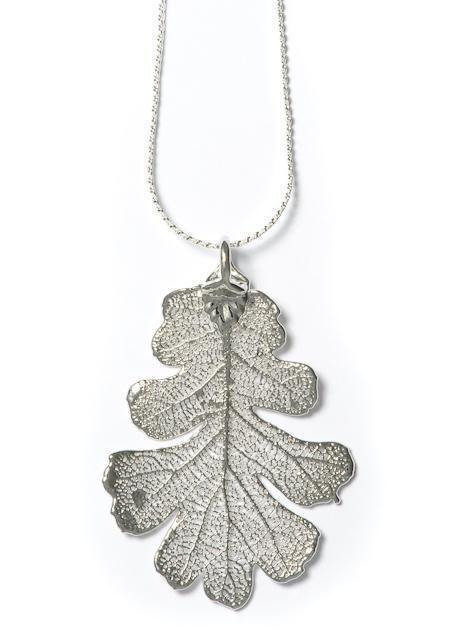 Fine Silver Oak Leaf Necklace